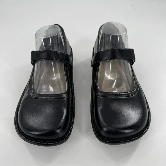 Allegria Belle 640 Black Leather Mary Jane Flats Comfort Shoes Women Size 9.5 - Picture 6 of 7